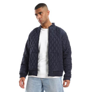 Chaqueta Bomber de invierno de diseño personalizado de alta calidad para hombre, lona con cuello levantado, tendencia, estilo callejero, precio al por mayor - Product Image 2