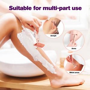 ANAAIF-Maquinilla de afeitar clásica tradicional de doble filo para hombre, maquinilla de afeitar de seguridad cromada y con hoja superior, latón, acero inoxidable - Product Image 3