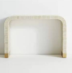 Mesa central de resina con incrustaciones de hueso asiático antiguo para sala de estar consola de mesa de té elegante india de gama alta a precio de fábrica al por mayor - Product Image 1