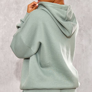 Sudadera con capucha de gran tamaño para mujer con hombros caídos personalizada de longitud completa, sudaderas con capucha antiarrugas y transpirables, sudadera con cremallera para mujer - Product Image 1