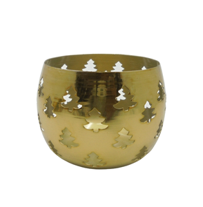 โหลเทียนทองเหลืองโบราณสำหรับตกแต่งโต๊ะงานคริสต์มาส - Product Image 1