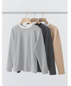 Contraste de color a rayas bolsillo decorativo bordado cuello redondo tejido 95% algodón ecológico transpirable Regular Fit hombres Sudadera con capucha - Product Image 2