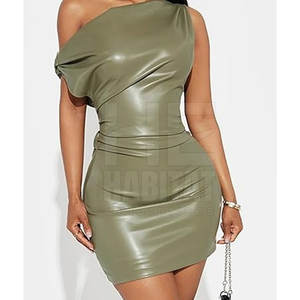 Robe en cuir tendance pour femme, longueur mini, style moderne, finition en tissu doux - Product Image 5