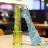 Sans BPA 200ml Bouteilles de boissons froides en forme de tour en plastique PET vides Conteneurs de boissons gazeuses en carbone Soda Bouteilles de café à infusion froide