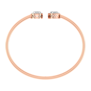 Bracelet jonc ouvert en or massif 14 carats avec motif de grappe de poire en diamant cultivé en laboratoire bijoux fins pour mariages fabricant OEM - Product Image 4