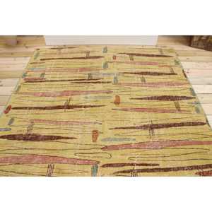 Alfombra Vintage Grande de 6.4x8.8 pies, Alfombra Turca, Alfombra de Lana a Rayas Amarillo Marrón - Product Image 3