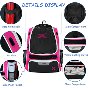 Sac à dos de baseball personnalisé Xtreme BB-002, porte-batte, sac d'équipement sportif, entraînement, plusieurs poches, compartiment à chaussures - Product Image 3
