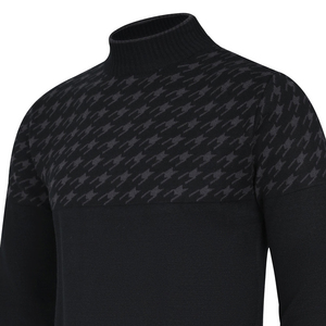 High Quality 100% Cotton Black Plain Mock Neck <b>Sweater</b> Winter Wear Breathable Anti-Wrinkle Anti-Shrink Customizable Logo Solid - Product Image 2