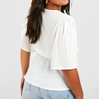 Chemisiers pour femmes grandes tailles OEM, en coton et fibre de bambou, respirants, écologiques, teints par immersion, avec broderie sur le col, pour l'hiver/le printemps/l'automne