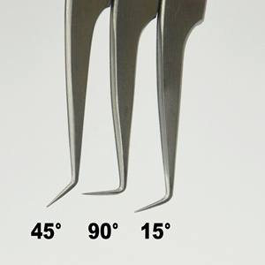 Pinzas Profesionales Japonesas de Acero Inoxidable para Extensión de Pestañas, Punta de 90 Grados, Antideslizantes, Duraderas y con Punta Suave, Gran Venta - Product Image 1