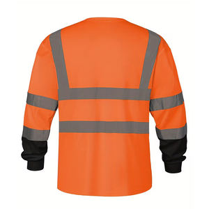 Vêtements de sécurité réfléchissants à haute visibilité, t-shirt à manches longues pour hommes, vêtements de travail de construction, chemises réfléchissantes - Product Image 2