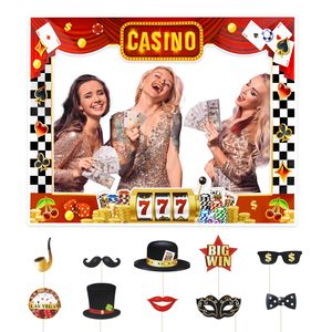 Accessoires de cadre de cabine photo de <span class=keywords><strong>casino</strong></span> Ensemble de cadre photo selfie de poker de las vegas pour les jeux de poker de <span class=keywords><strong>casino</strong></span> Fournitures de décorations de fête de nuit - Product Image 2