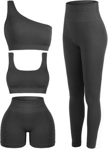 3 pièces de matériel de yoga léger spandex/nylon équipement d'entraînement haut pour soutien-gorge de sport à impact shorts de gym sublimation grande taille - Product Image 5