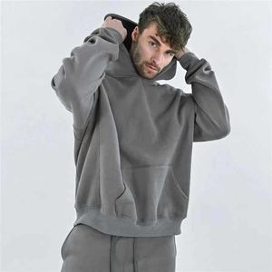 Ensemble sweat-shirt à capuche deux pièces pour hommes fournisseur OEM survêtement tricoté et respirant ensemble de streetwear fitness décontracté avec logo personnalisé - Product Image 2