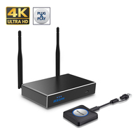 Sistema de Presentación Inalámbrico 4K UHD, Transmisor y Receptor, Vista Dual, WiFi 5G, Dongle de Pantalla BYOD para Conferencias y Aulas