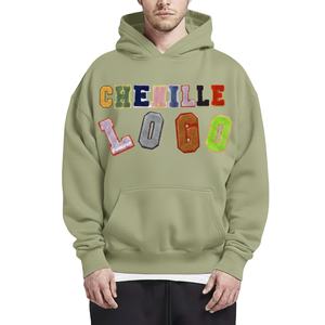 Sudadera con Capucha de Chenilla con Logotipo Bordado Personalizado de Última Moda para Hombre, Estilo Casual Urbano, Sudadera con Letras Geek de Hermandad - Product Image 2