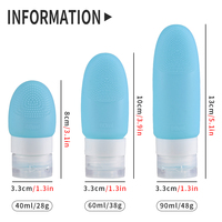 Bouteilles de voyage en silicone Récipients liquides rechargeables étanches pour shampooing, savon et revitalisant Caractéristique jetable pour voyager