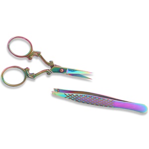 Precision Tip Eyebrow Tweezer Stainless Steel Beauty Scissors Facial Hair Trimming for Beauty Care <b>Makeup</b> <b>Tools</b> With Logo - Product Image 3