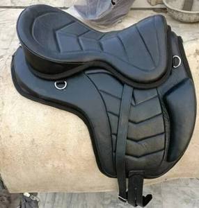 Premium Freemax Treeless Saddle Asiento suave de cuero marrón genuino para montar a caballo Uso Inglés y Occidental - Product Image 4