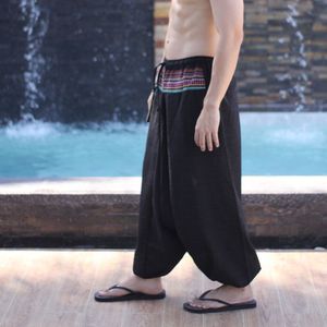 Boho กางเกงผ้าฝ้ายฮาเร็มผู้ชายเอวยางยืดลำลองน้ำหนักเบาผลิตในประเทศไทยส่งออกในฤดูร้อน - Product Image 4