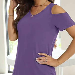 เสื้อยืดสำหรับผู้หญิงสำหรับฤดูกาลใหม่ชุดลำลองผ้าโพลีเอสเตอร์ผ้าคอตตอนพิมพ์ลายระบายอากาศได้ดีราคาไม่แพง! - Product Image 6