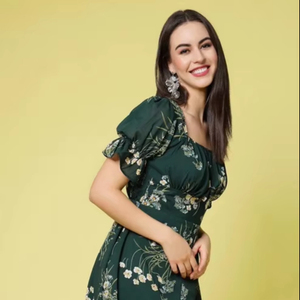 Main indienne bloc coton court doux mariée mariage écologique imprimé fleuri robe d'été cadeau personnalisé - Product Image 1