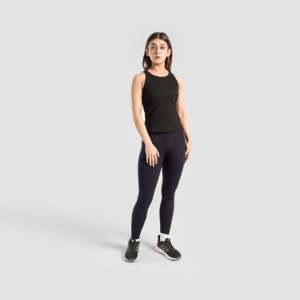 Black Ribbed Tank Breathable Knitted Floral 3D Print One Size Casual Sexy Camis Square Front Made Nylon Spandex for Club Wear - Product Image 4