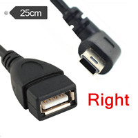 Cable OTG Mini USB para Cámaras Digitales - Cable Adaptador USB A Hembra a Mini USB B Macho de 5 Pines