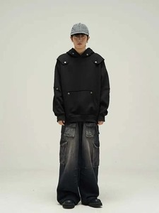 Sweat à capuche américain déconstruit printemps et automne pour homme hoodi tendance et personnalisé Street Couple Loose Casual Top y2k - Product Image 5