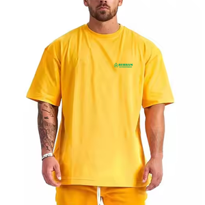 T-shirts pour hommes de haute qualité 100% coton, grande taille, épaules tombantes, manches courtes, col rond, écologiques, respirants - Product Image 2