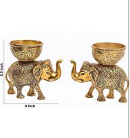 Bol en laiton éléphant Urli bol Design ethnique Uruli bol décor à la maison idéal flottant fleurs bougie lampes Temple chambre traditionnelle
