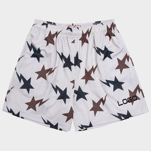 กางเกงขาสั้นสำหรับผู้ชายกางเกงขาสั้นของผู้ชายกางเกงวิ่งลายตาข่ายโพลีเอสเตอร์100% ออกแบบโลโก้ได้ตามต้องการ - Product Image 1