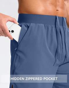 Shorts de sport respirants pour hommes, shorts de sport à motif solide, shorts de course décontractés pour gym et fitness-Fabricant - Product Image 3