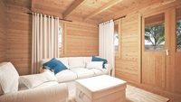 Maison en bois Semfya, cabane en rondins préfabriquée à 3 pièces, Oscar-Modern Garden Guesthouse, maison d'hôtes en bois massif pour jardin, cour, 5 ans