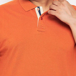 Fabricante 100% algodón manga corta de punto hombres transpirable Polo camisetas Casual patrón sólido de talla grande Polo camisa - Product Image 6