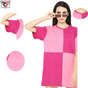 Vente en gros de t-shirts à panneaux personnalisés coupés et cousus t-shirts pour femmes t-shirts à col ras du cou avec logo brodé - Product Image 6