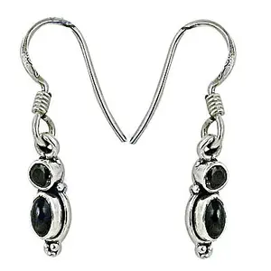 Boucles d'oreilles pendantes en argent plaqué or 925 avec pierre précieuse noire, forme de goutte d'eau vintage avec perle et diamant pour mariage et fête - Product Image 1