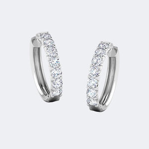 Pendientes de Aro con Diamantes Redondos de Corte Brillante de 2.00 CTW en Oro de 14K, Clásicos, Grandes, Circulares, con Múltiples Piedras, para Mujer - Product Image 3