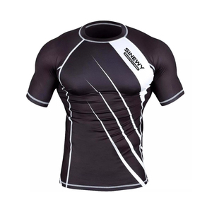 Mma Rash Guard Mangas cortas Sublimación digital Impreso Ropa deportiva Custom Rash Guard para unisex Media manga - Product Image 5