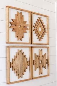 Patrón de madera pared arte decorativo geométrico panel rústico tallado madera pared escultura moderno elegante pared decoración artística obra de arte - Product Image 2