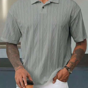 POLO para hombre camisa básica de color sólido suelta brazo y botones en el pecho Casual primavera y verano Top manga corta - Product Image 2