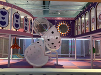 Équipement de terrain de jeu intérieur commercial pour enfants, château de princesse personnalisé, aire de jeux souple avec fosse à balles et toboggan arc-en-ciel