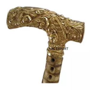 Vintage latón Dong cabeza con chapado en oro decoración bastón venta al por mayor mujeres accesorios bastón en el precio más bajo - Product Image 6