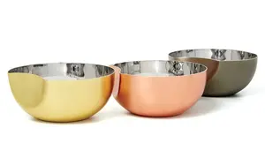 Bol en métal artisanal moderne pour la décoration intérieure, idéal pour la salle à manger et les fêtes, bol de service pour mariage, vente en gros, finition plaquée sécurisée - Product Image 3