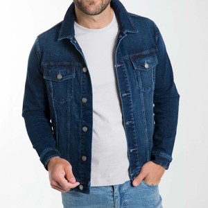 Chaqueta de mezclilla clásica para hombre Chaqueta de mezclilla informal personalizable para hombre Aspecto retro resistente para hombres de moda - Product Image 1
