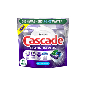 Cápsulas para Lavavajillas, Detergente Todo en Uno para Platos Más Limpios y Sin Manchas, Fragancia FRESCA, Origen Estadounidense, Cascade Platinum - Product Image 1