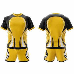 Uniformes de rugby dorés et noirs Équipement personnalisé haute performance avec tissu durable pour les équipes Confort et style inégalés - Product Image 4