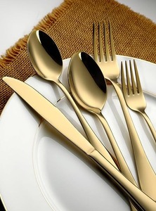 Hot <b>Sale</b> New Style Manufacturer India Stainless Steel Flatware <b>Set</b> Stylish Mirror Polish Gold Cutlery <b>for</b> Hotel Home <b>Dinner</b> - Product Image 4