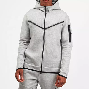 Chándales de Jersey personalizados en blanco OEM, conjunto de ropa de calle de nailon para hombre, de algodón de rizo francés Sudadera con capucha, sudaderas para correr - Product Image 5