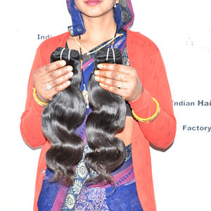 Onda del cuerpo fabrica cutícula alineada natural al por mayor cabello virgen templo indio cabello humano fabrica extensiones crudo - Product Image 2